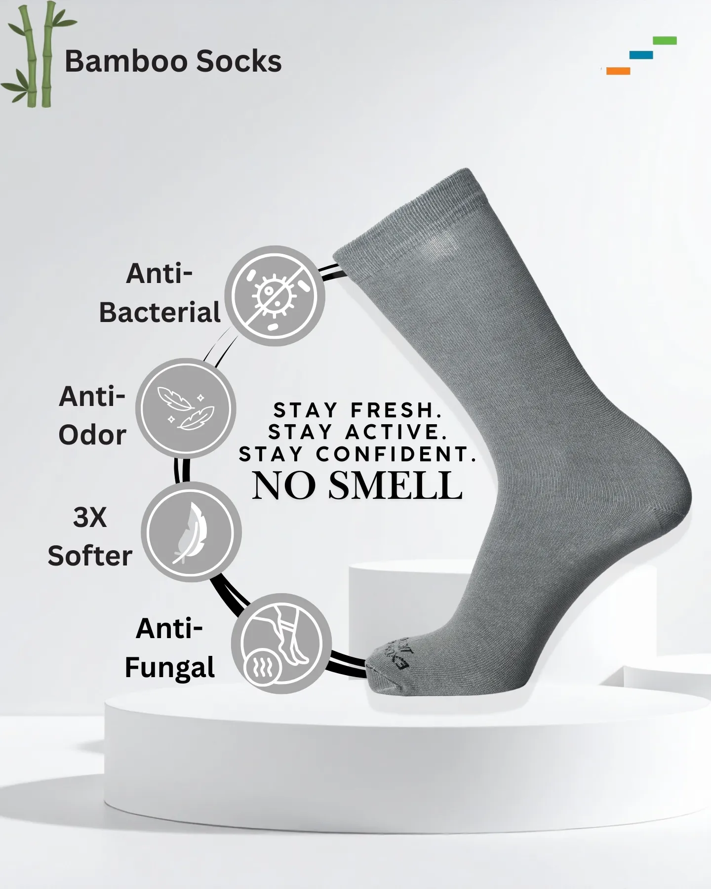 The Monarch Line-Bamboo Socks (Dark Grey)