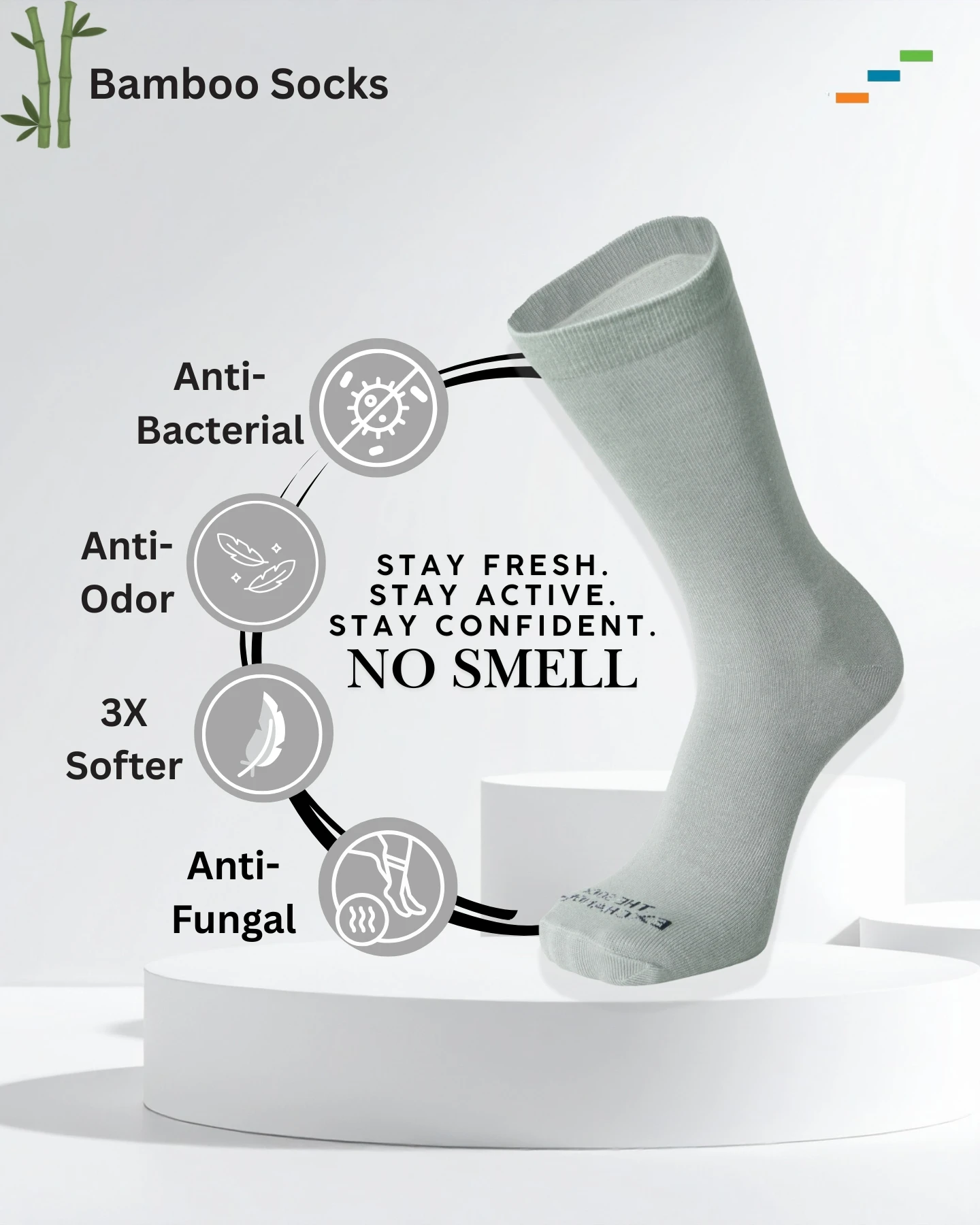 The Monarch Line-Bamboo Socks (Light Grey)