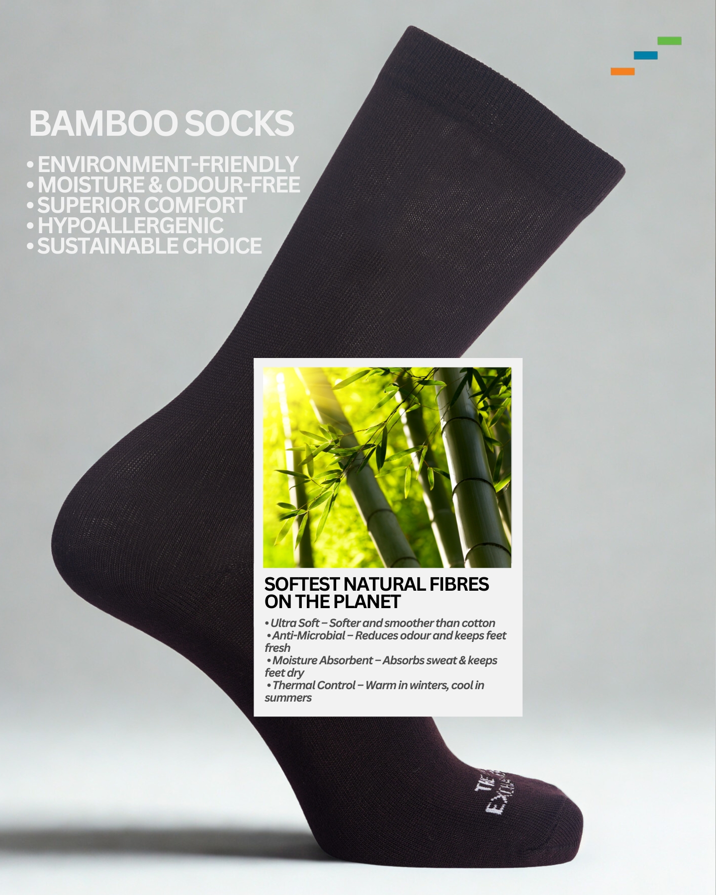 The Monarch Line-Bamboo Socks (Black) - Image 5