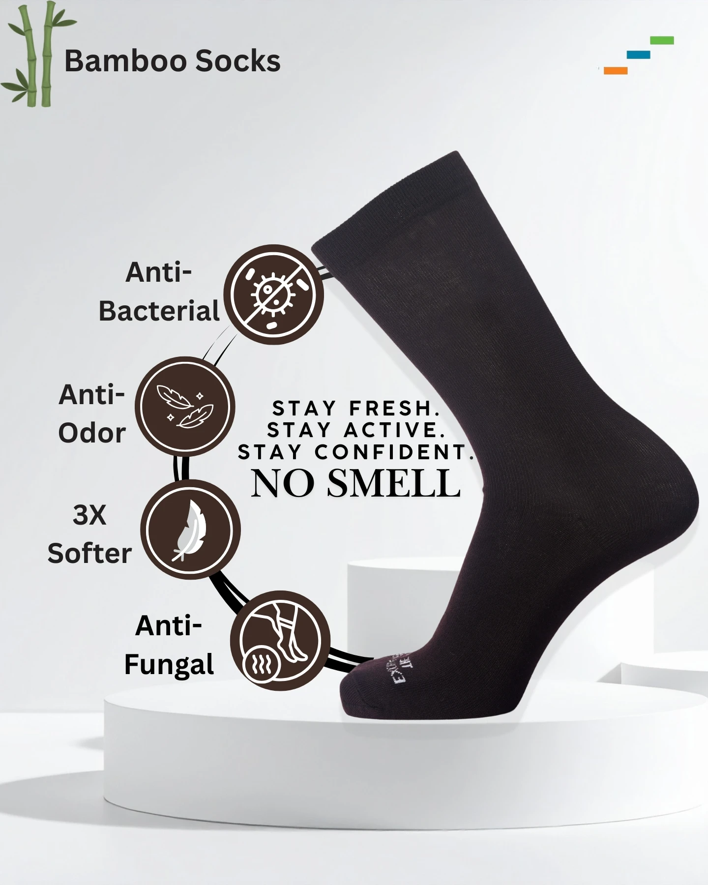 The Monarch Line-Bamboo Socks (Black)