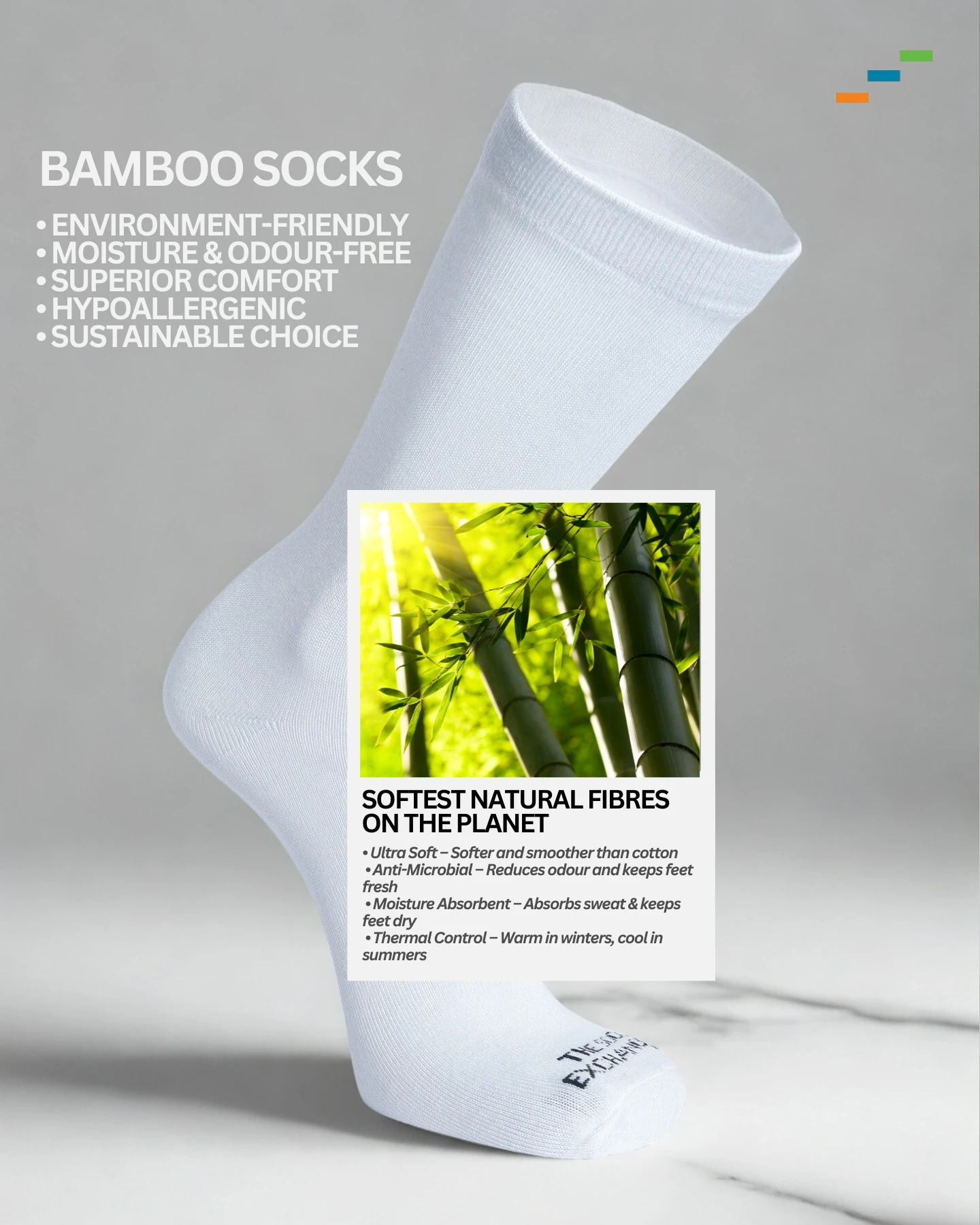 The Monarch Line-Bamboo Socks (White) - Image 6