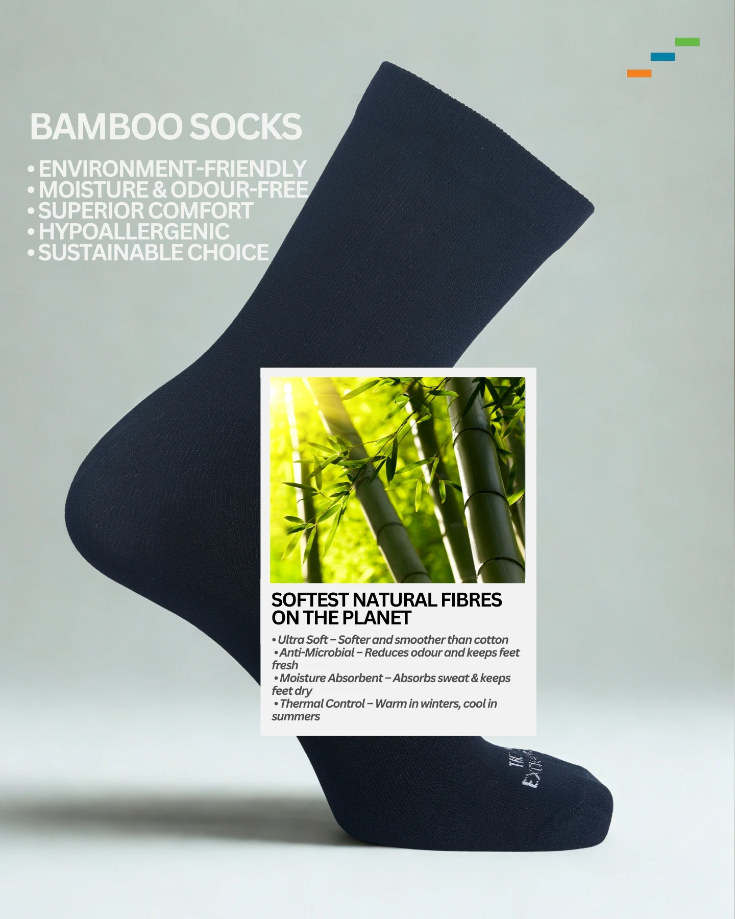 The Monarch Line-Bamboo Socks (Dark Blue)