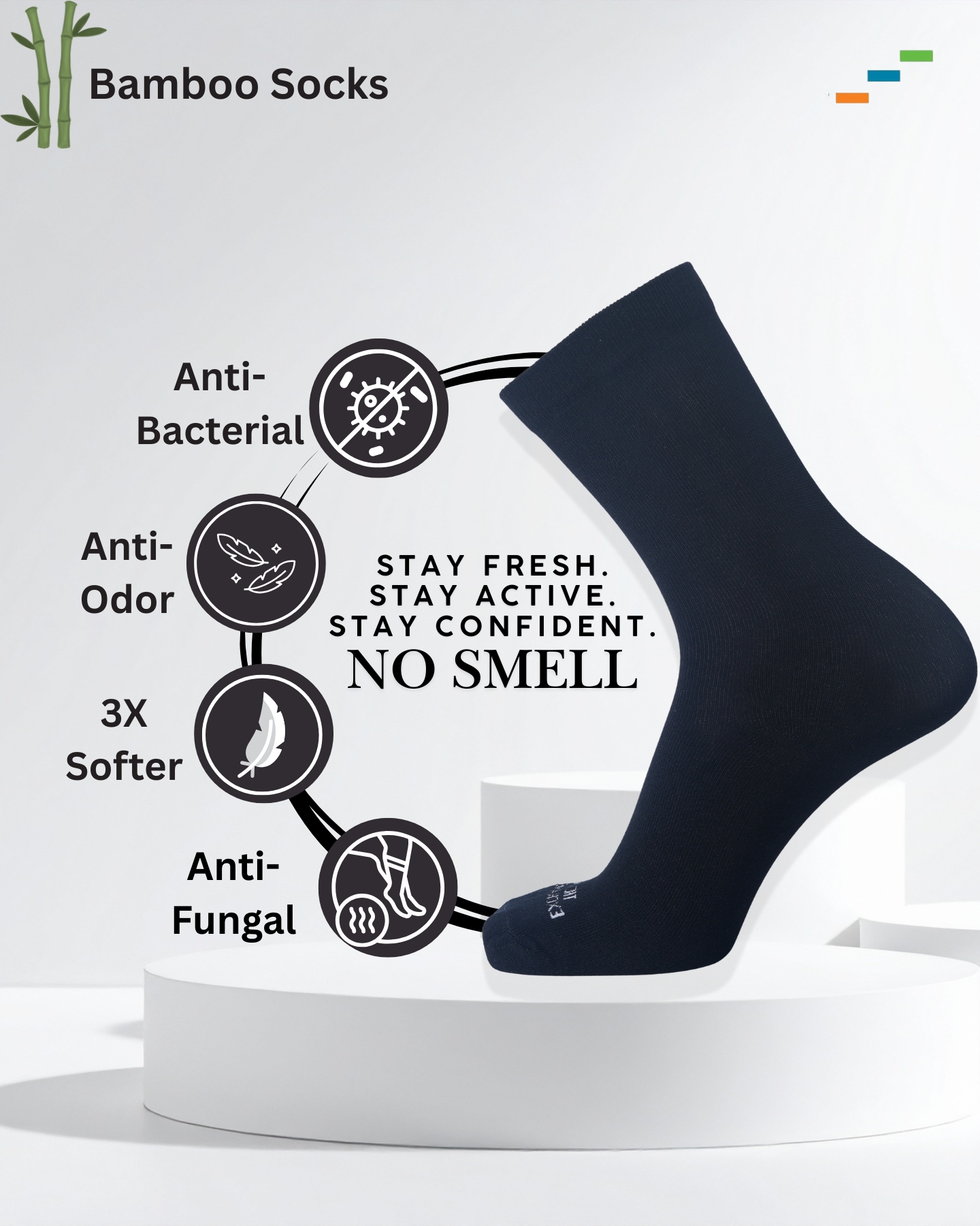 The Monarch Line-Bamboo Socks (Dark Blue)