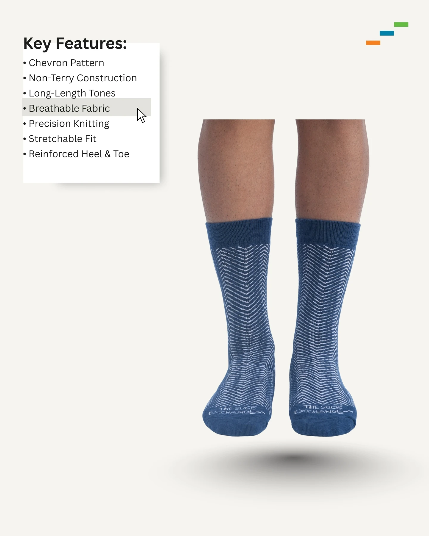 Executive Chevron Crew Socks