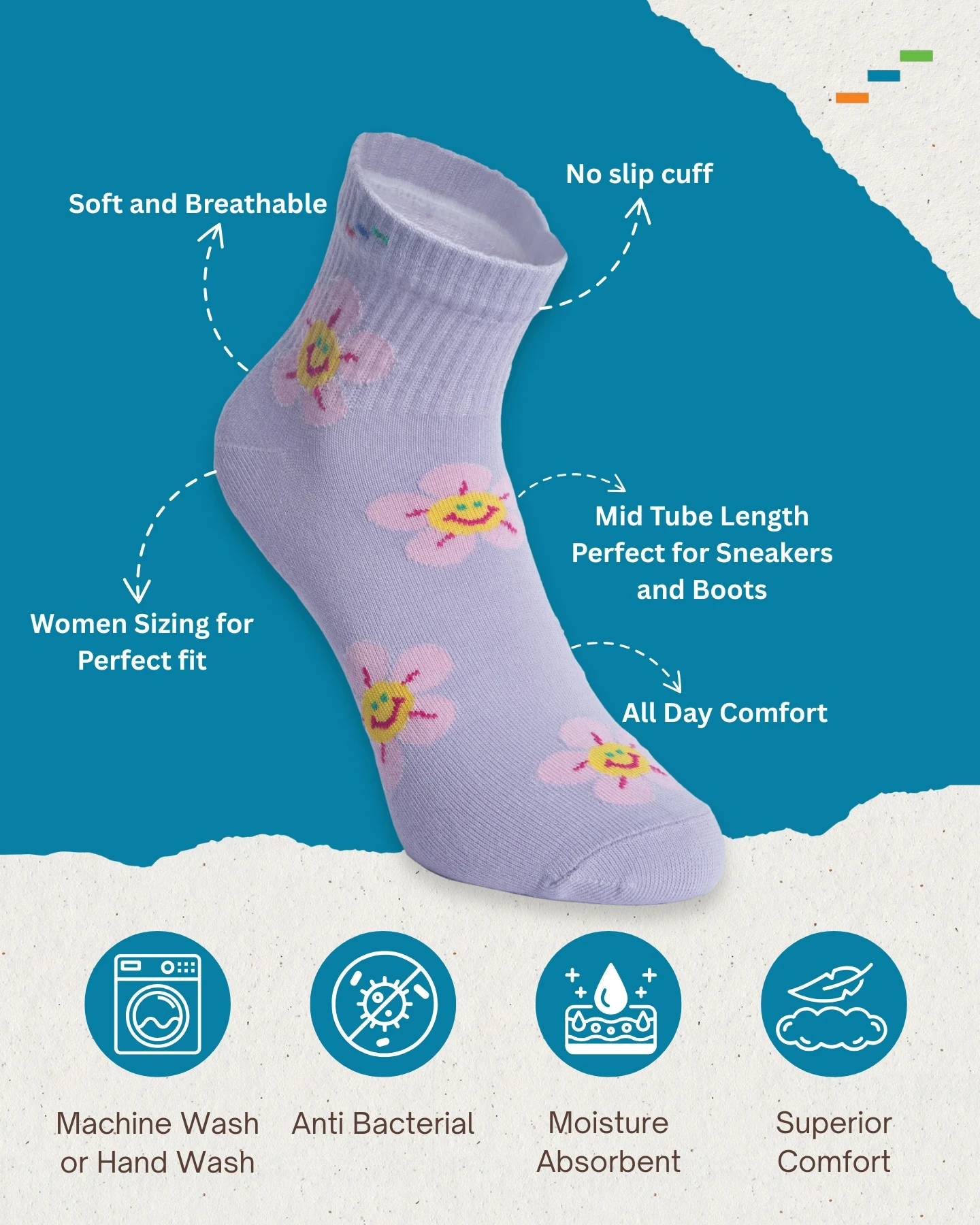 Lavender Vive Ankle Socks - Image 3