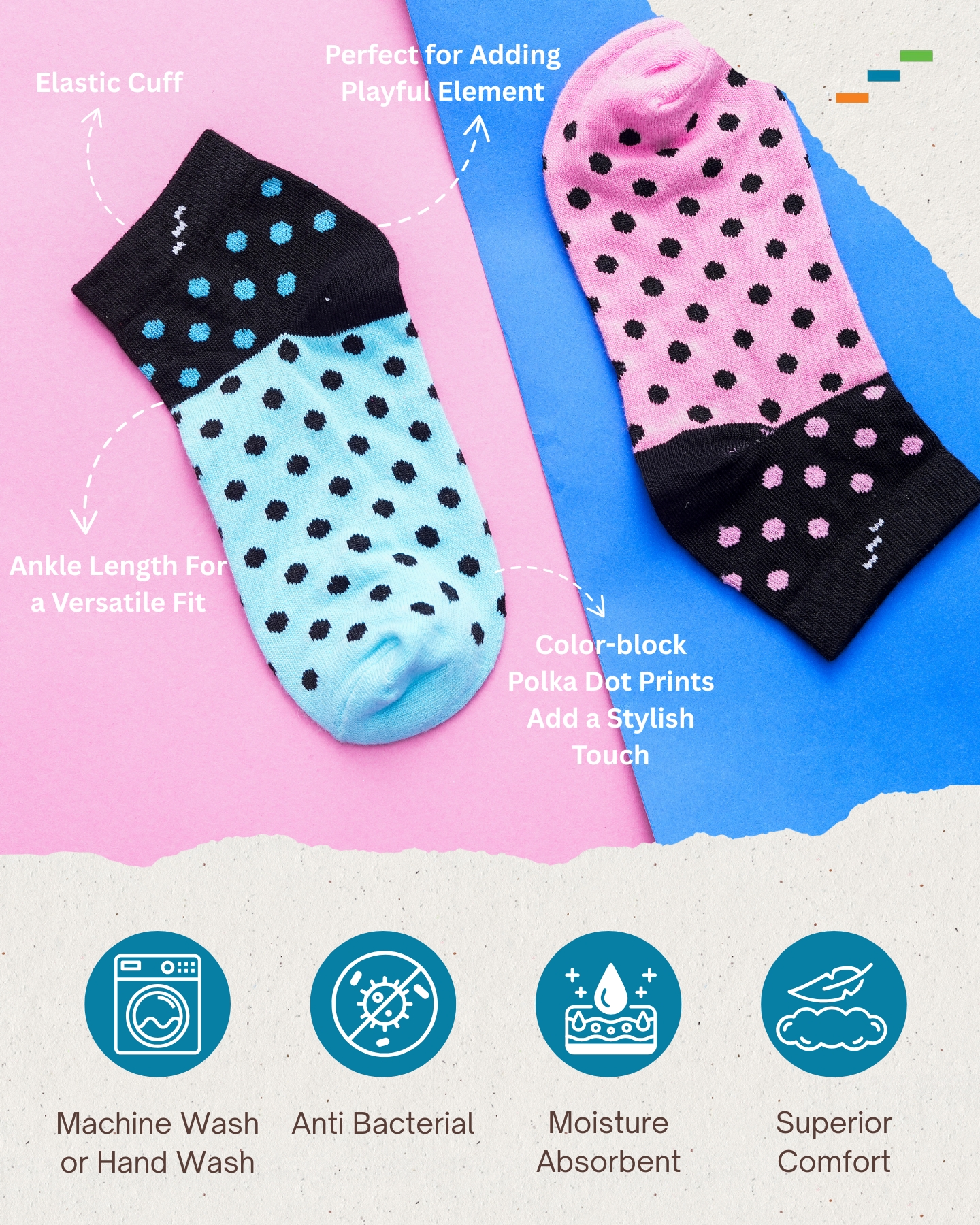 Polka Pop Ankle Socks